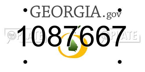 1087667 Georgia License Plate