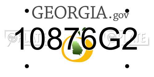 10876G2 Georgia License Plate