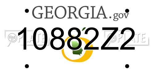 10882Z2 Georgia License Plate