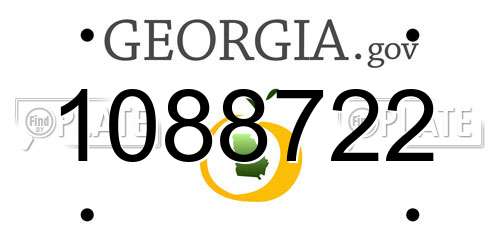 1088722 Georgia License Plate