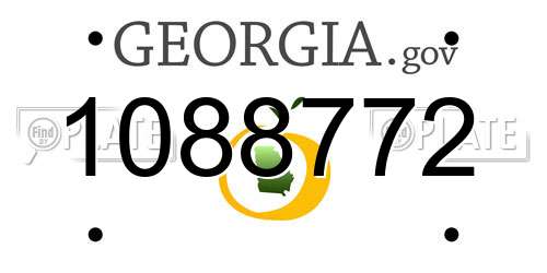 1088772 Georgia License Plate