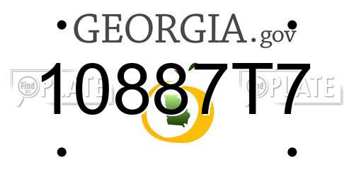 10887T7 Georgia License Plate