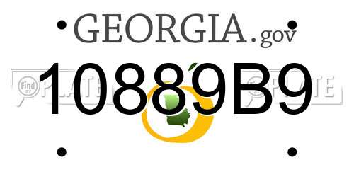 10889B9 Georgia License Plate