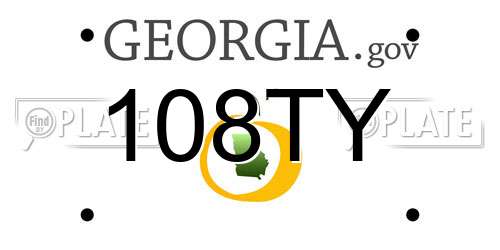 108TY Georgia License Plate