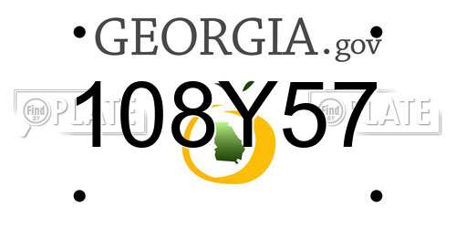 108Y57 Georgia License Plate