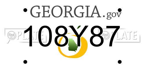 108Y87 Georgia License Plate
