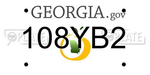 108YB2 Georgia License Plate