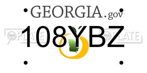 108YBZ Georgia License Plate