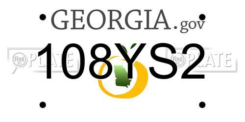 108YS2 Georgia License Plate