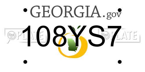 108YS7 Georgia License Plate