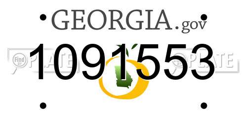 1091553 Georgia License Plate