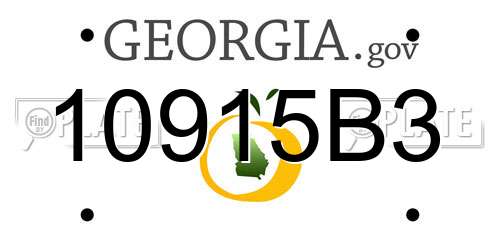 10915B3 Georgia License Plate