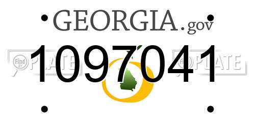 1097041 Georgia License Plate