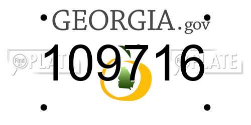 109716 Georgia License Plate