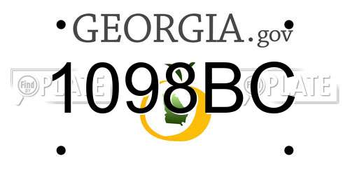 1098BC Georgia License Plate