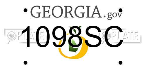 1098SC Georgia License Plate