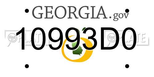 10993D0 Georgia License Plate