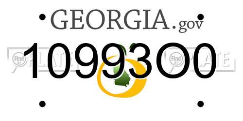 10993O0 Georgia License Plate