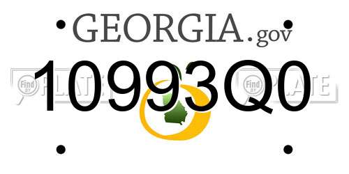 10993Q0 Georgia License Plate