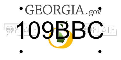 109BBC Georgia License Plate