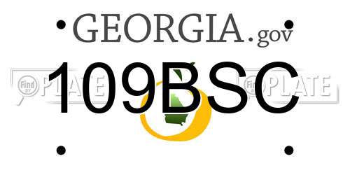 109BSC Georgia License Plate