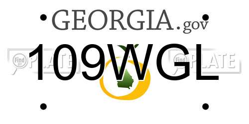 109WGL Georgia License Plate