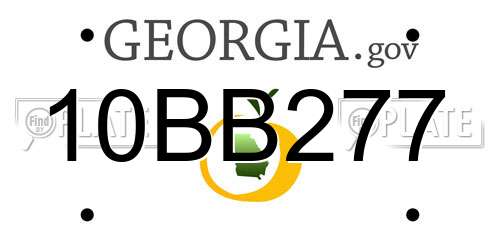 10BB277 Georgia License Plate