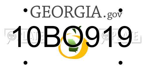 10BO919 Georgia License Plate