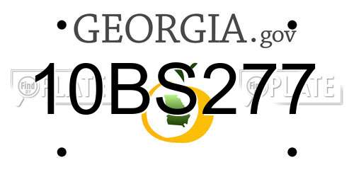 10BS277 Georgia License Plate