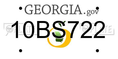 10BS722 Georgia License Plate