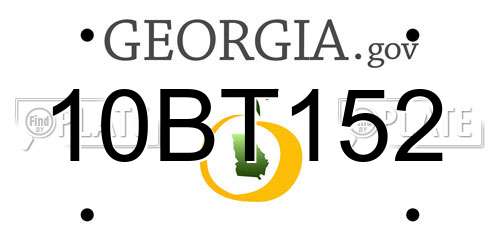 10BT152 Georgia License Plate