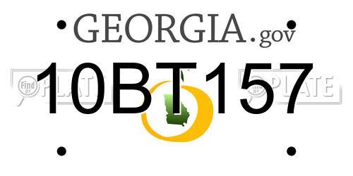 10BT157 Georgia License Plate