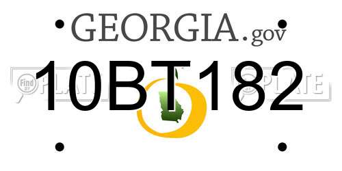 10BT182 Georgia License Plate