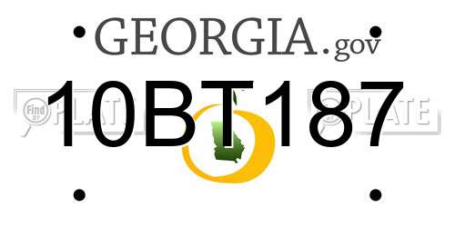 10BT187 Georgia License Plate