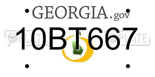 10BT667 Georgia License Plate