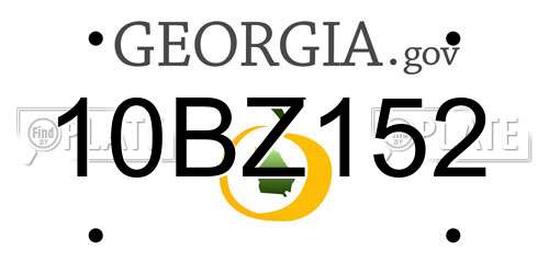 10BZ152 Georgia License Plate