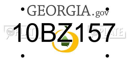 10BZ157 Georgia License Plate