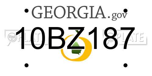 10BZ187 Georgia License Plate