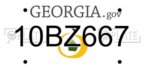 10BZ667 Georgia License Plate
