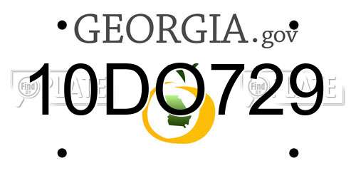 10DO729 Georgia License Plate