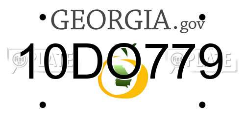 10DO779 Georgia License Plate