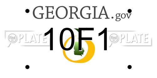10F1 Georgia License Plate