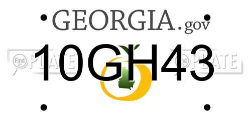 10GH43 Georgia License Plate