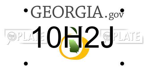 10H2J Georgia License Plate