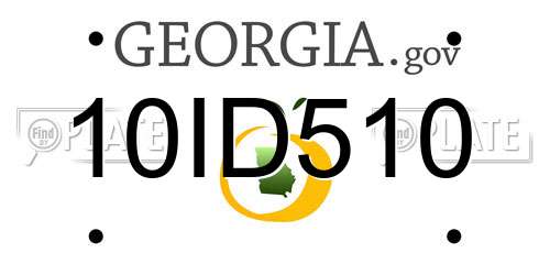 10ID510 Georgia License Plate