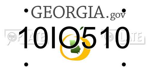 10IO510 Georgia License Plate