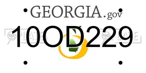 10OD229 Georgia License Plate