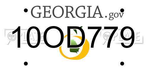 10OD779 Georgia License Plate