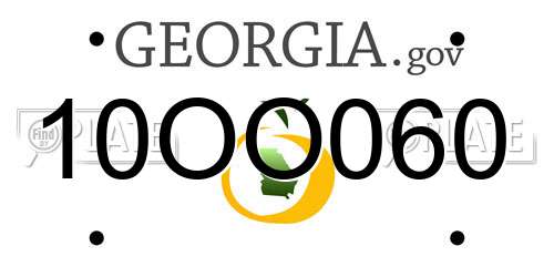 10OO060 Georgia License Plate