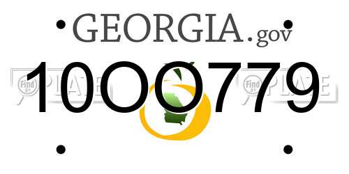 10OO779 Georgia License Plate